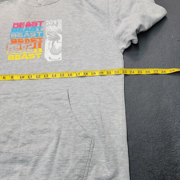 Mr Beast Men's Hoodie Sweater Grey Back Hit Pullover Investors Club Size L - Picture 10 of 11